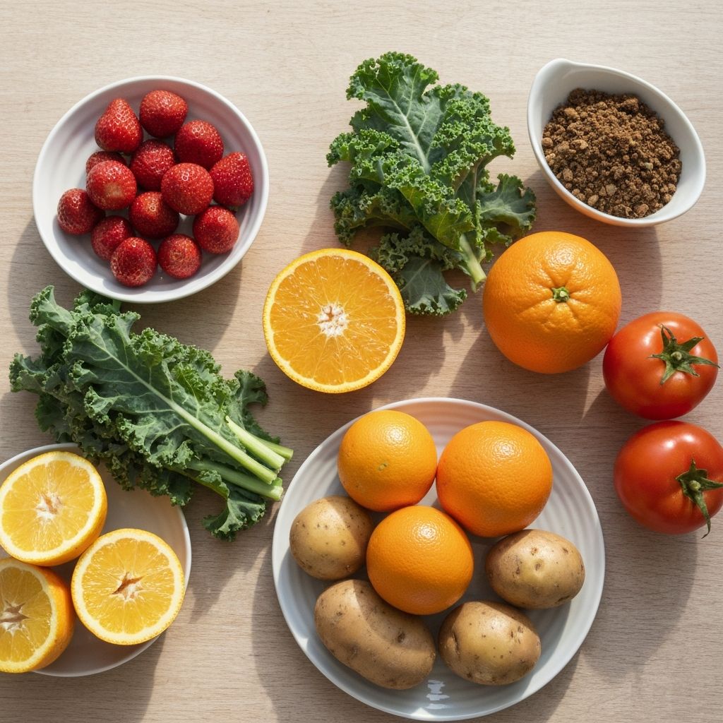 Fresh healthy foods and balanced meal preparation